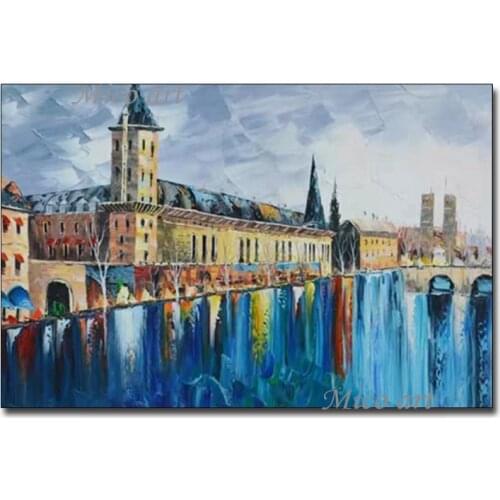 Venice Landscape Oil Painting Outdoor City Building Picture Wall Decor Canvas Scenery Art Unframed Paintings Artwork For Bedroom