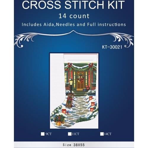 Top Quality Beautiful Lovely Counted Cross Stitch Kit Similar Dim cross stitch Similar DMC similar dim christmas sock 300