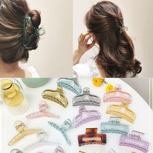 Korean Style Fashion Women Girls Acrylic Hair Claws Hair Clips Headwear Transparent Big Size Women Hair Accessories Ornament