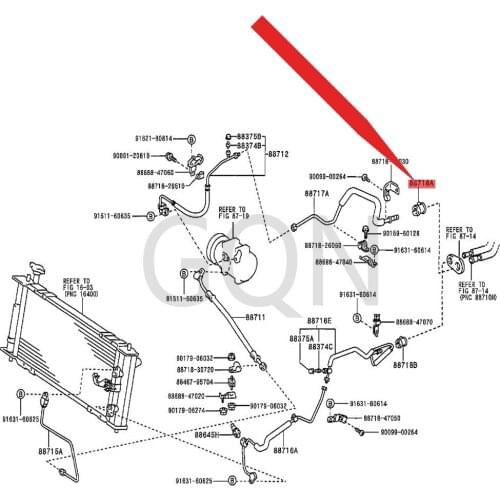 Clip (cooler refrigerant pipe) 2002-Toy ota COR OLL ASE DPR IUS NO AH air-conditioning pipe with air-conditioning pipe clip