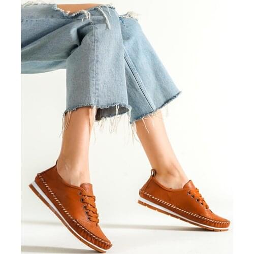 Women Genuine Leather Flat, Casual Shoes, Real Leather Lace Up White Sneakers, Ladies Flats, 2021 Summer New Fashion Chic Flats