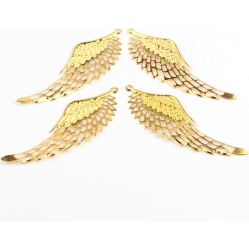 Gold 30Pcs wing Metal Connectors 24x70mm Filigree for Jewelry Making DIY Jewelry Accessories Charm