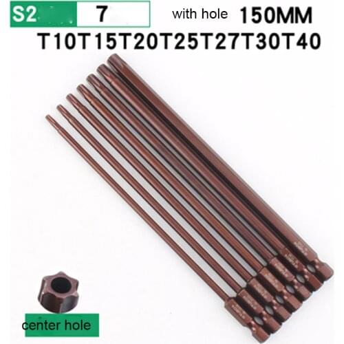 1Pc 150mm Magnetic Torx Screwdriver Bits Set 1/4 Hex Shank Electric Screwdriver head T10,T15,T20,T25,T27, T30,T40 hand tools