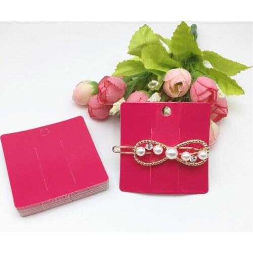 10pcs White/Rose Red Square Jewelry Display Card DIY Handmade Brooch/Hairpin Packing Card Accepts Customized 6x6cm