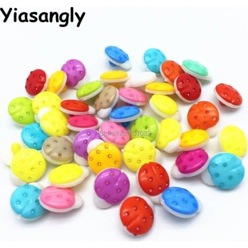 1000pcs 13x15mm Ladybug Ladybirds Shape Plastic Cartoon Buttons Combined Shanks Sewing DRESS Button Jewelry Making