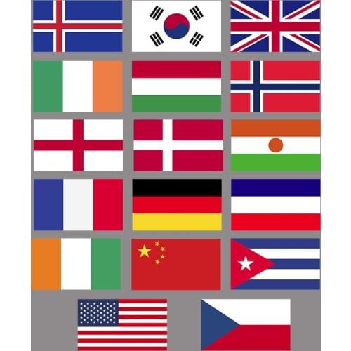 17 national flags 7*4cm clothing patch iron badges on T-shirts or hat bags can be customized team logo name heat transfer