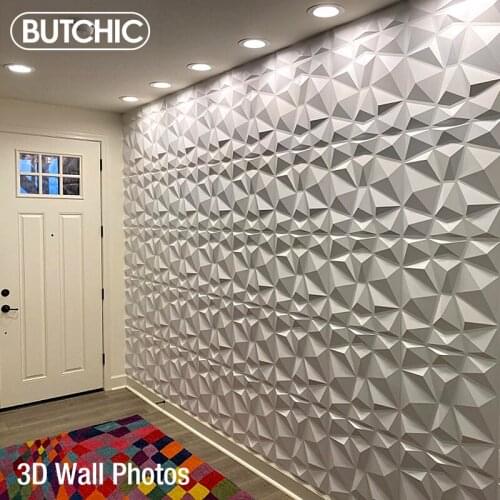 4pcs/12pcs 50x50cm 3D wall sticker 3D three-dimensional decorative living room wallpaper waterproof bathroom kitchen Wall panel