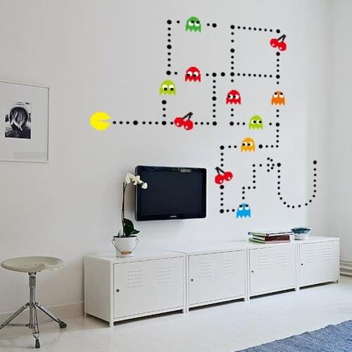 5pcs/lot new Wall stickers mural Sticker kit RETRO vinyl kids games DECAL stencil BEDROOM Self-adhensive for Any Color of Wall