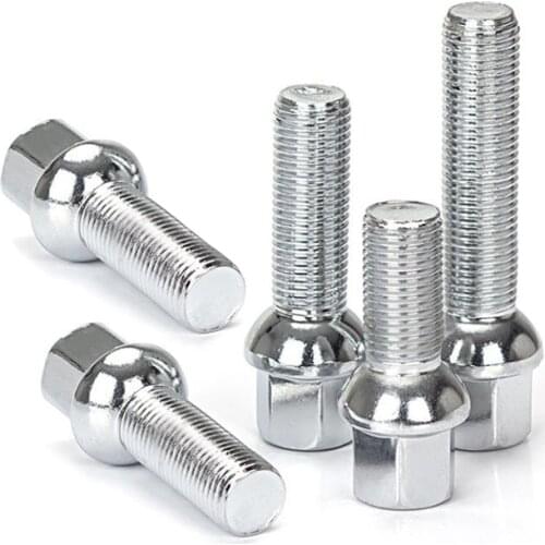 5PCS M14x1.5/14x1.25 Alloy Wheel Bolts Nut Tire Lug Nut Stud Screws For Volkswagen Audi BMW E36 E60 E90