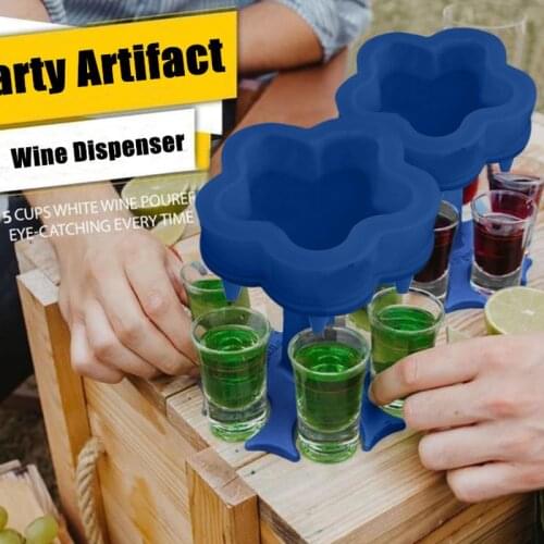 5 Shot Glass Dispenser Holder Shot Buddy Wine Cocktail Fast Fill Tool Cooler Beer Beverage Drink Dispenser Party Bar Accessories