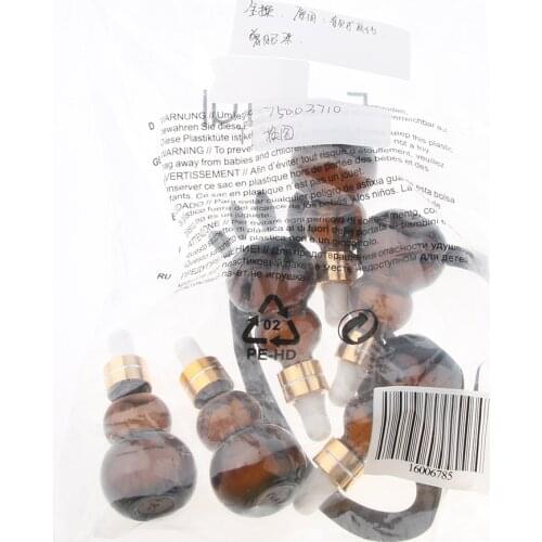 6 pcs Amber Glass Vials - Essential Oil Dropper Bottles (10/20/30 ml)