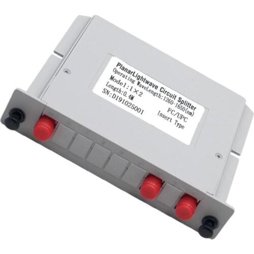 Free delivery1 * 2 FC/UPC Fiber Optic Splitter 1*2Optical PLC Splitter Box Card Plug-in Card FTTH PLC Splitter