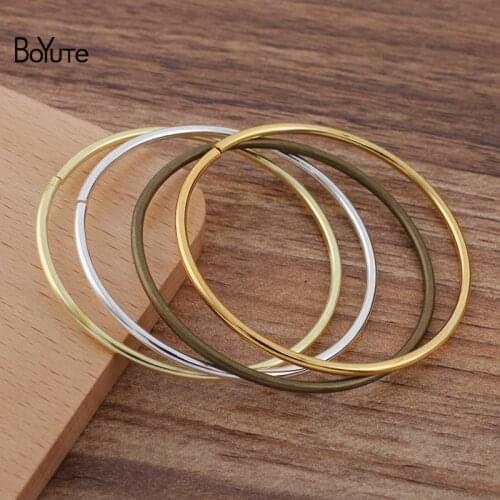 BoYuTe (20 Pieces/Lot) 52*2MM Metal Brass Simple Bracelet Materials Handmade Diy Jewelry Accessories Wholesale