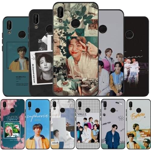 KPOP Euphoria Jungkook black Silicone soft Case For Huawei P40 P30 P20 P10 P9 Lite Pro 2019 P smart Y6 Y9 2018 Back cover