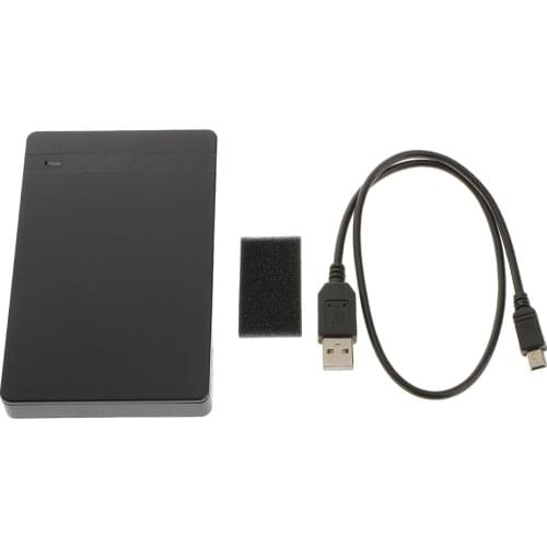 Mini USB2.0 Aluminum Hard Drive External Enclosure 2.5" SATA HDD Disk Case Box Black