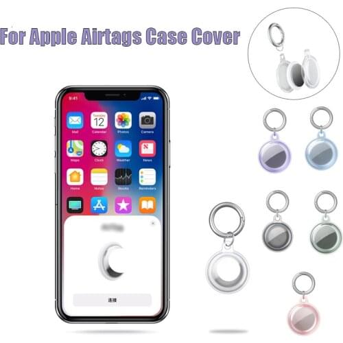 For Apple Airtags Locator Tracker Metal Ring Buckle Sports Soft Plastic Shell Anti-lost Tracker Case Cover For Apple Airtags