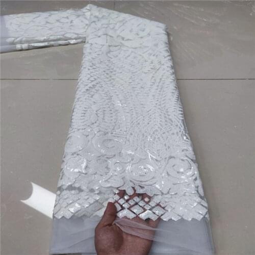 Exclusive Embroiery African Lace Fabric green 2021 white High Quality White Sequence Nigerian Wedding Tulle Net Material