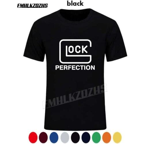 Mens Pure Cotton Clothing T-shirt Cotton Multicolor Printed Short-sleeved Glock Logo Fashionable Male Clothing Brand tshirt