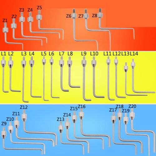 SYLMOS Measuring Contact Points Dial Indicator Tip Probes L and Z Type Sharp&Flat Pointed 34PCS in Total For One Set