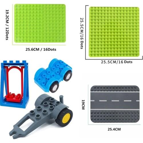 Big Size Diy Building Blocks Base Plate Compatible With Duploed Baseplate Bricks Figures Accessories Toys For Children Kids Gift