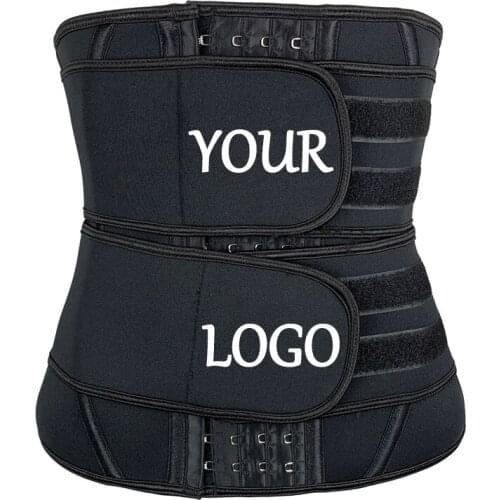 YAGIMI Logo Print Waist Trainer High Quality 13 Steel Bone Slimming Corset Women Sweat Belt Workout Lose Weight Trimmer Sheath