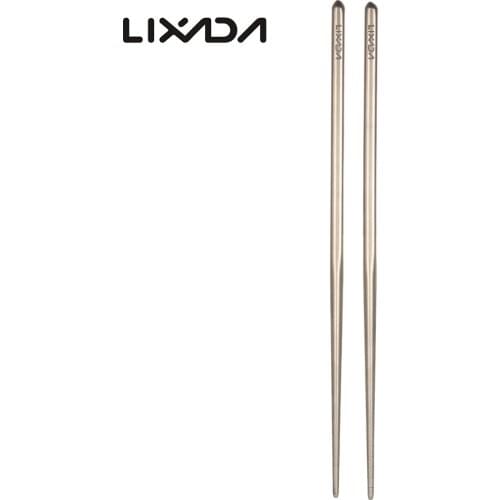 Lixada 1 Pair of Titanium Lightweight Ultra-strong Square Reusable Chopsticks with Carrying Pouch Camping Utensils Outdoor
