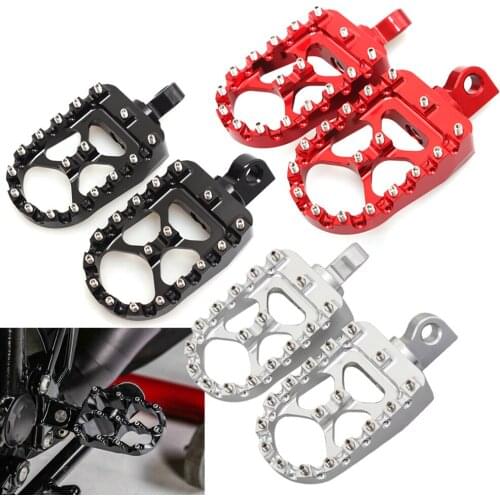 MX Foot Pegs Motorcycle Wide Fat Footpegs Bobber Footrests For Harley Dyna Fatboy Sportster Iron 883 Street Bob Custom