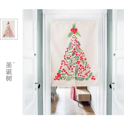 New Year gift cloth curtain toilet partition half shade porch kitchen study bedroom drapes Merry Christmas tree decorations