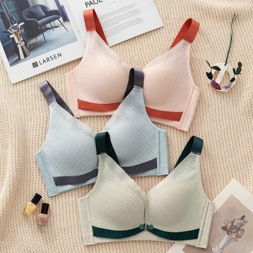 New Front Open Nursing Bra Maternity Cotton Breastfeeding Pregnant Women Bralette Wire Free Maternal Underwear Lactation Clothes