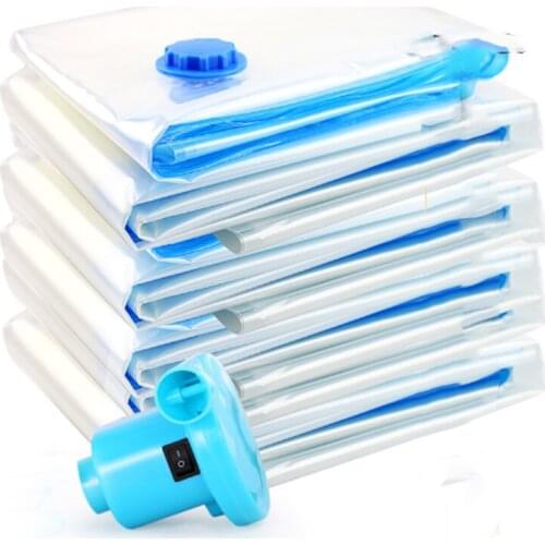 New Transparent Vacuum Bag Set Foldable Compression Bag Texture Vacuum Bag Seal Dust Bag Cooked Food Preservation Bag For Home