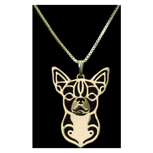 Wholesale cartoon Boho Chic Alloy Chihuahua necklace Chihuahua dog pendant jewelry golden colors plated