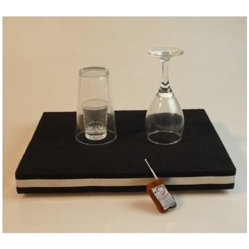 Remote control Glass Breaking Table and Coin Into Glass Mat Magic Tricks Stage Close Up Magia Magicians Mentalism Gimmick Props