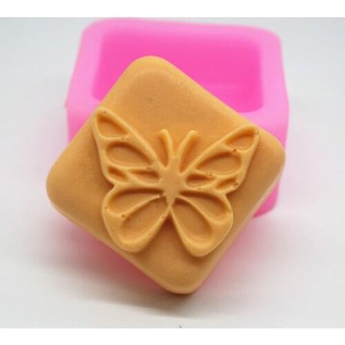 Silicone soap mold c509 butterfly square shape Handmade cake chocolate clay mould wholesale mould tools