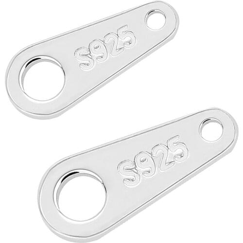 10pcs/lot 925 Sterling Silver Double-Hole Connection Piece Connectors For DIY Jewelry Making Findings Necklace Accessories