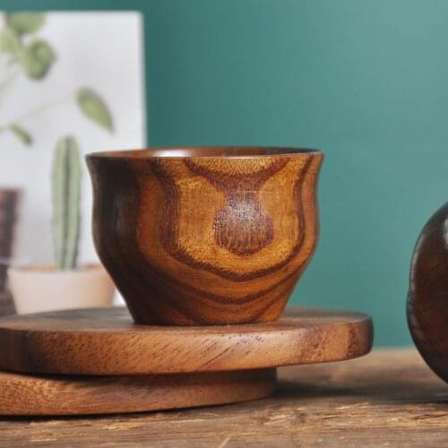 Water Cup Jujube Wooden Retro Wood Teacup Juice Lemon Teacup Gift Japanese-style Log Small Wine Glass Solid Wood Cup Handmade