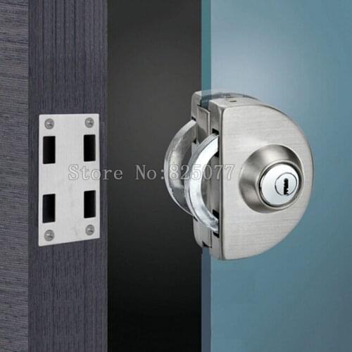 Glass Door Lock, Latches,304 stainless steel,without hole,One door,Bidirectional unlock, Frameless glass door CP398