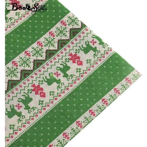 Booksew Canvas Fabric Christmas Cotton Linen Fabric Sewing Tissu DIY ForTablecloth Pillow Bag Curtain Cushion Cabas Zakka Home