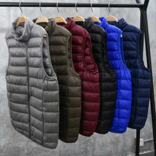 UltraLight Down Vest Men Spring Autumn Portable White Duck Down Vest Windproof Waistcoat Casual Slim Sleeveless Puffer Jackets