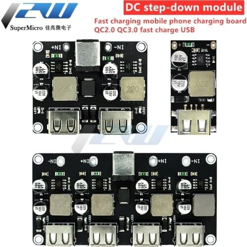 USB QC3.0 QC2.0 USB DC-DC Buck Converter Charge Step Down Module 6-32V 9V 12V 24V to 5V Fast Charger Circuit Board