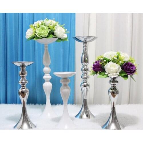 Upscale Wedding Table Decoration Flower Stands Candlestick T station Road Lead metal Columns Main Table Flower Vase