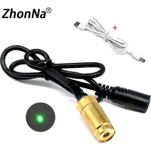 532nm 35mW Green Laser Module Positioning Sight Accessories With USB Data Connection Line Copper Head Free Assembly 2.1-2.2V
