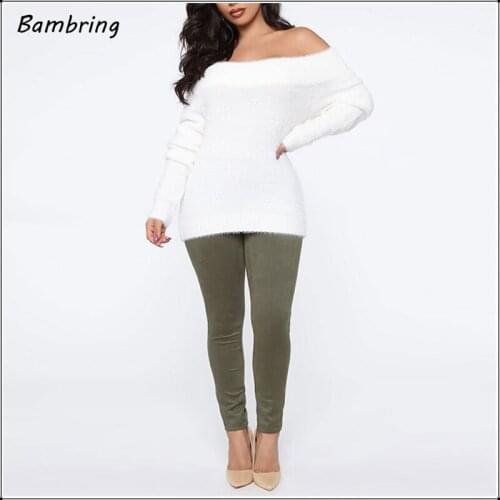 Faux Suede Leather Women Skinny Pants Elastic Army Green Mid-waist Seamless Legging Pencil Pants Casual Trousers Autumn Custom