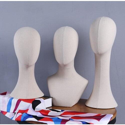 Female Fabric Covered Mannequin Head For Display