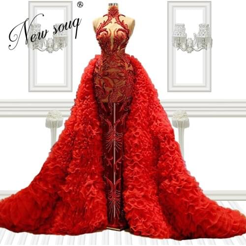 2 Styles Gorgenous Beaded Evening Gowns 2021 Plus Size Customized Dubai Arabic Party Dress Formal Prom Gowns For Women Vestidos