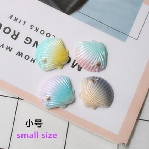 10pcs/lot kawaii flatback resin shell with star and pearls resin cabochons accessories