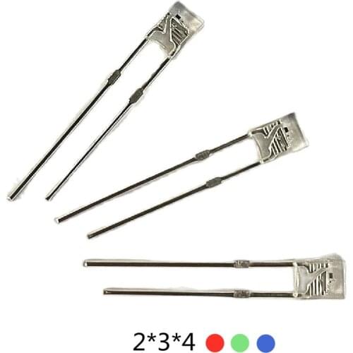 100PCS 234 RGB SLOW / FAST FLASH LED , DIP-2 , SELF-FLASHING , 3.0-3.4v 20mA 800-1000mcd , 2*3*4 mm Square light beads