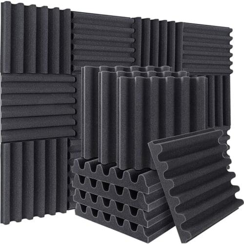 12Pcs Acoustic Foam Panels Arc Shaped Studio Foam,2X12x12 Inch High Density Sound Proofing Foam For Acoustic Treatment