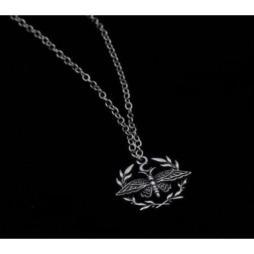 12PCS SanLan Mini Moon and Dead Moth Head Mini Cute Pendant Neckalce