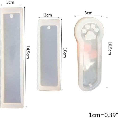 3Pcs DIY Crystal Epoxy Resin Mold Rectangle Cat Claw Bookmark Silicone Mould Handmade Crafts Jewelry Making Tool New