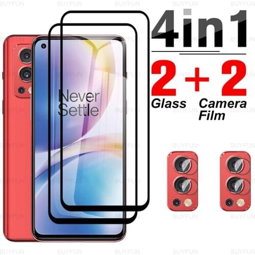 4in1 full cover front black edge protective glass on for oneplus nord2 5G one plus 1+ nord 2 5g 6.43inch camera screen protector